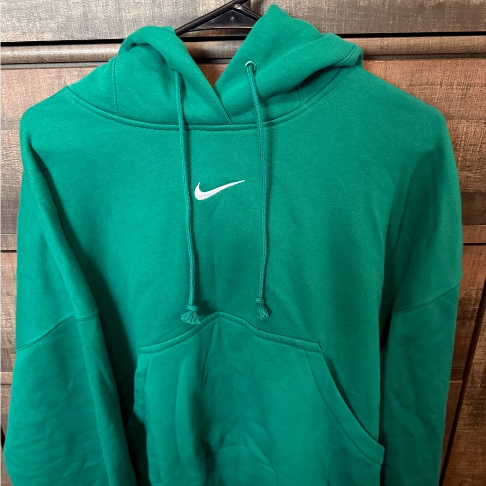 Nike Green Hoodie with White Swoosh